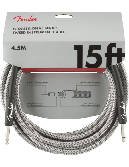 Instrument cable Fender Professional 4,5M WH T