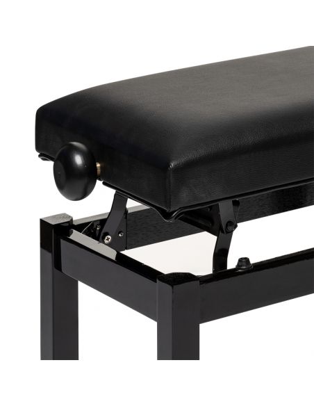 Highgloss black piano bench with black vinyl top