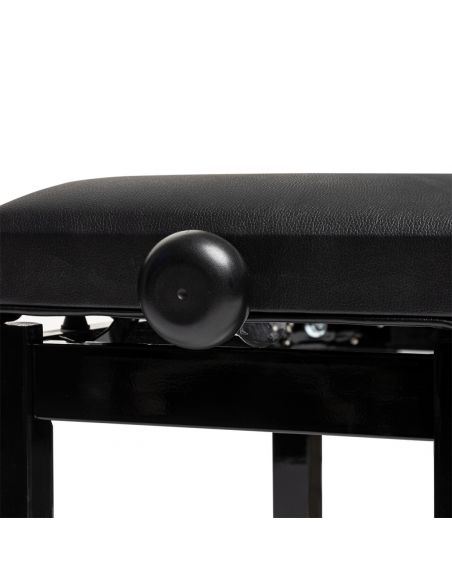 Highgloss black piano bench with black vinyl top