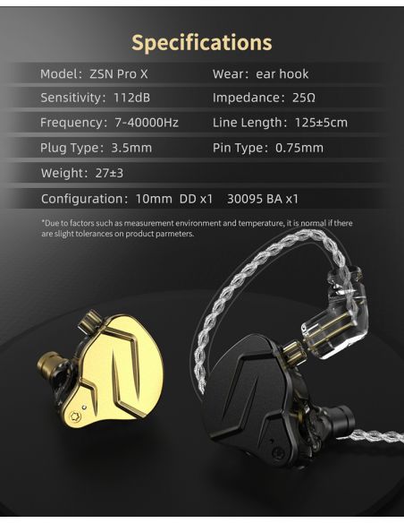 In-ear ausinės KZ ZSN PROX Gold