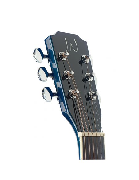 Transparent blueburst acoustic auditorium guitar with solid spruce top, Bessie series