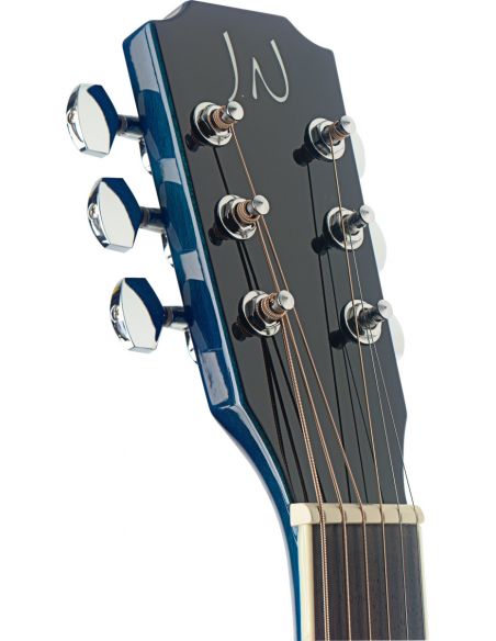 Transparent blueburst acoustic-electric auditorium guitar with solid spruce top, Bessie series