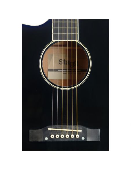 Cutaway acoustic-electric Slope Shoulder dreadnought guitar, black, left-handed model