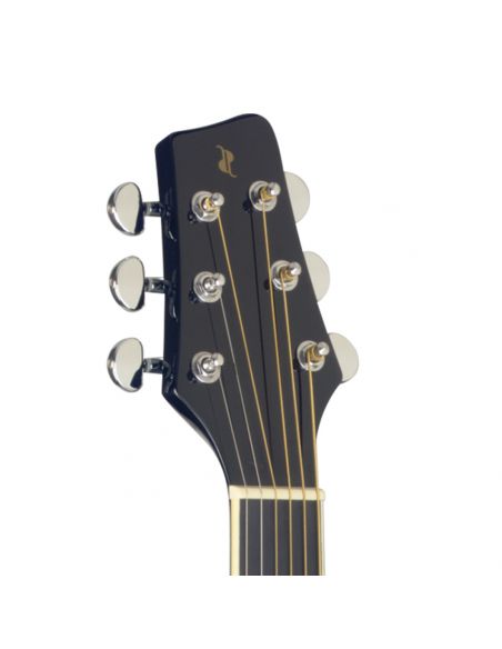 Cutaway acoustic-electric Slope Shoulder dreadnought guitar, black, left-handed model