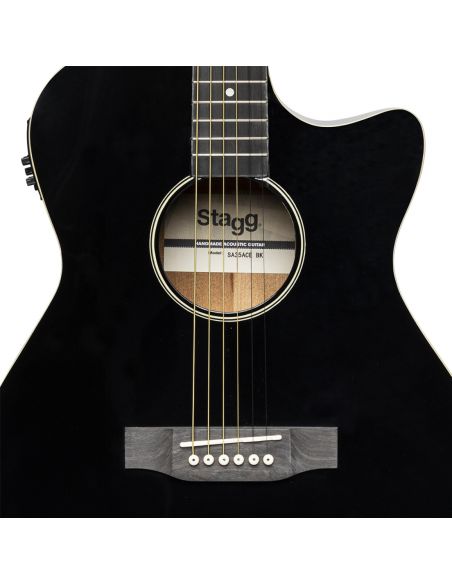 Cutaway acoustic-electric auditorium guitar, black