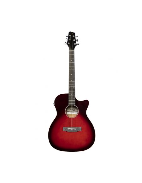 Cutaway acoustic-electric auditorium guitar, transparent red