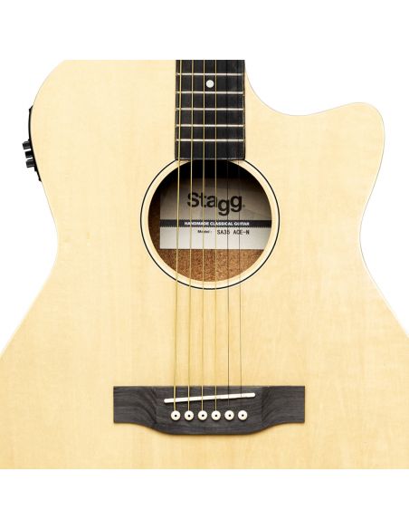 Cutaway acoustic-electric auditorium guitar, natural colour