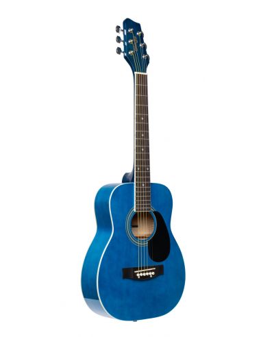 1/2 blue dreadnought acoustic guitar with basswood top