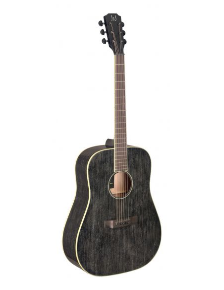 Acoustic dreadnought guitar with solid mahogany top, Yakisugi series