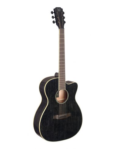 Cutaway acoustic-electric auditorium guitar with solid mahogany top, Yakisugi series