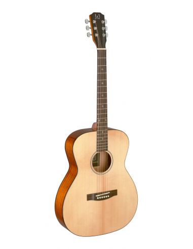 Natural-coloured acoustic auditorium guitar with solid spruce top, Bessie series