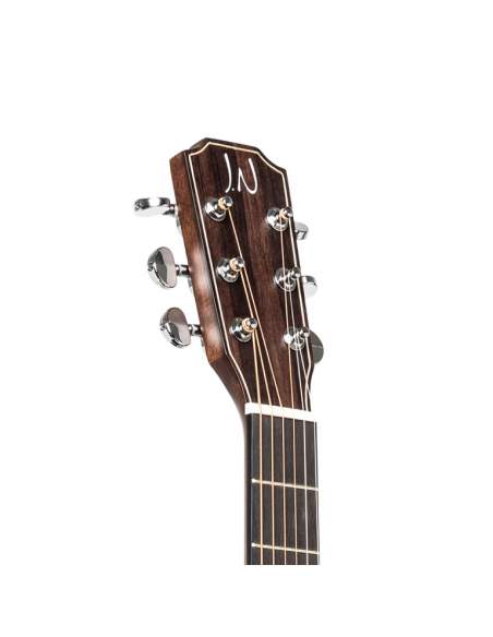 Acoustic-electric parlor guitar with solid mahogany top, Dovern series