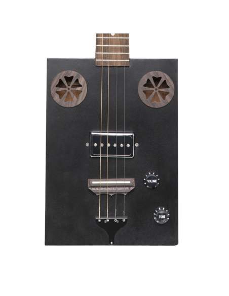 Acoustic-electric Cigar Box Guitar with 4 strings, sapele top, Cask series