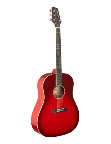 Slope Shoulder dreadnought guitar, transparent red