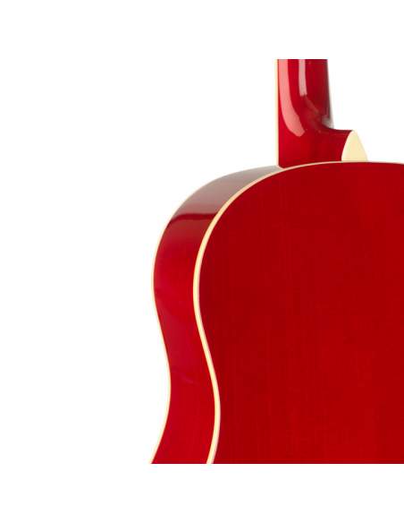 Slope Shoulder dreadnought guitar, transparent red