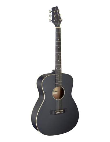 Auditorium guitar with basswood top, black, left-handed model