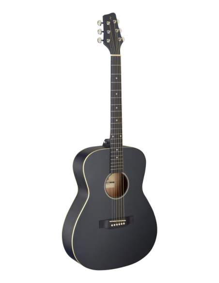 Auditorium guitar with basswood top, black, left-handed model