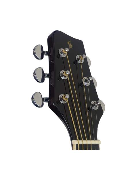 Slope Shoulder dreadnought guitar, black, left-handed model