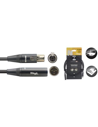 Audio kabelis 4pin MiniXLR/m - 4pin MiniXLR/f 1.5m