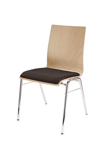 K&M 13410 legs chrome, seating beech wood natural