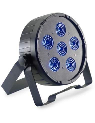 Flat ECOPAR 6 spotlight with 6 x 12-watt RGBWAUV (6 in 1) LED