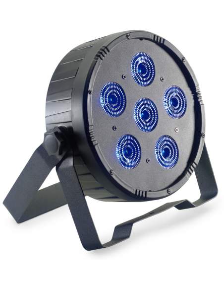 Flat ECOPAR 6 spotlight with 6 x 12-watt RGBWAUV (6 in 1) LED