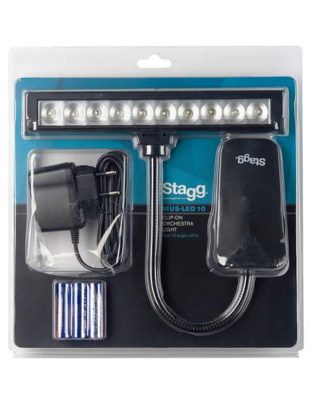 Multipurpose clip-on and free-standing LED lamp Stagg MUS-LED-10-2