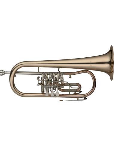 Bb Rotary Flugelhorn, Gold brass, w/Trigger