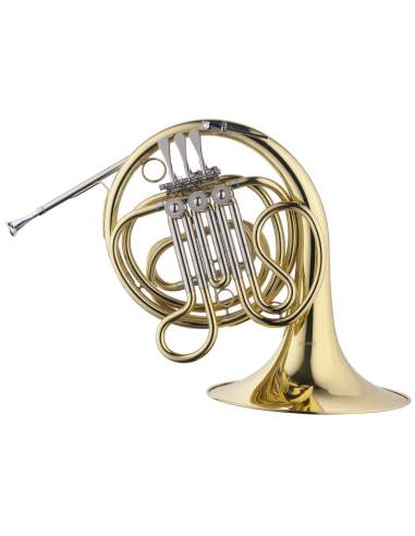 F/Eb Junior Horn, 3 rotary valves, leadpipe in gold brass