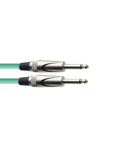 Instrument cable, jack/jack (m/m), 6 m (20"), heavy-duty connectors, green, S-series