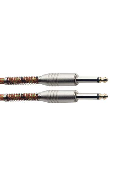 Instrument cable, jack/jack (m/m), 6 m (20"), orange, vintage tweed style, S-series