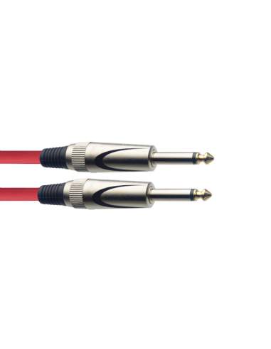 Instrument cable, jack/jack (m/m), 3 m (10"), heavy-duty connectors, red, S-series