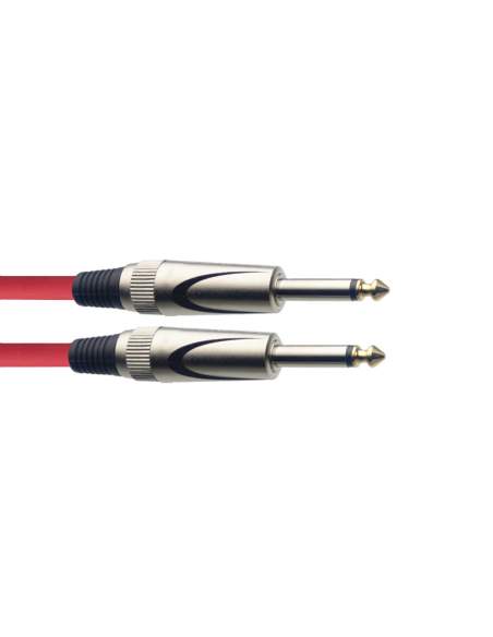 Instrument cable, jack/jack (m/m), 3 m (10"), heavy-duty connectors, red, S-series