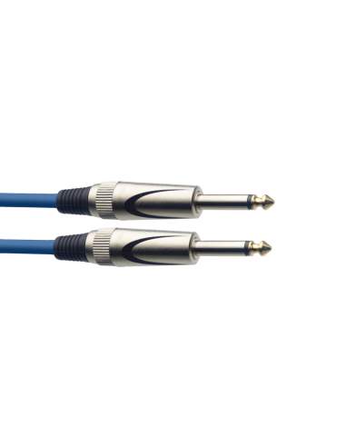 Instrument cable, jack/jack (m/m), 3 m (10"), heavy-duty connectors, blue, S-series