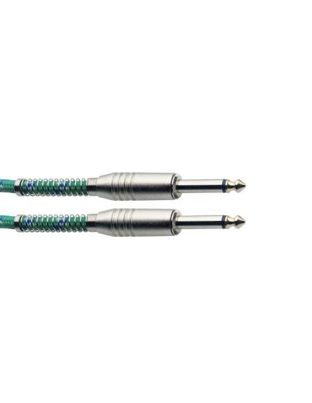 Instrument cable, jack/jack (m/m), 6 m (20"), green, vintage tweed style, S-series