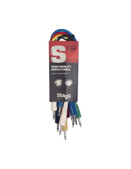 Patch cable, 6 x mini jack/mini jack (m/m), 30 cm (1')