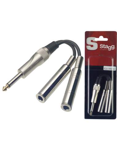 1 x m. mono Jack/2x f. mono Jack perėjimas Stagg YC-0,1/1P2PFH