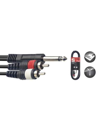 1 x mono Jack / 2 x RCA Stagg SYC3/P2CM E, 3 m