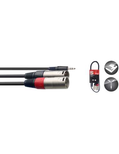 Y cable, mini jack/XLR (m/m), 1 m (3')