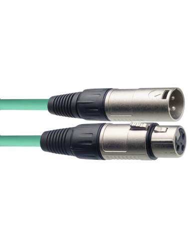Microphone cable, XLR/XLR (m/f), 6 m (20'), green