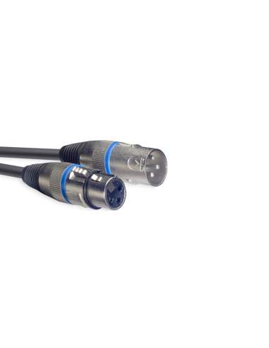 Microphone cable, XLR/XLR (m/f), 6 m (20'), blue