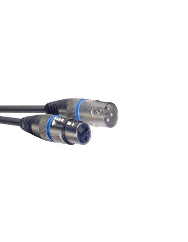 Microphone cable, XLR/XLR (m/f), 1 m (3'), blue ring