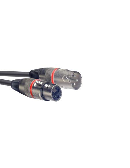 Microphone cable, XLR/XLR (m/f), 1 m (3'), red ring