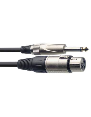 Microphone cable, XLR/jack (f/m), 1 m (3')