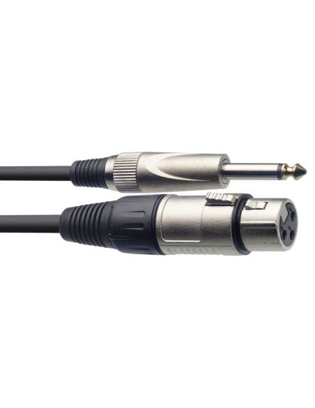 Microphone cable, XLR/jack (f/m), 1 m (3')