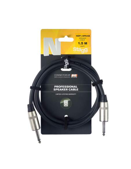 Audio kabelis jack/jack Stagg NSP1,5PP25R, 1.5 m