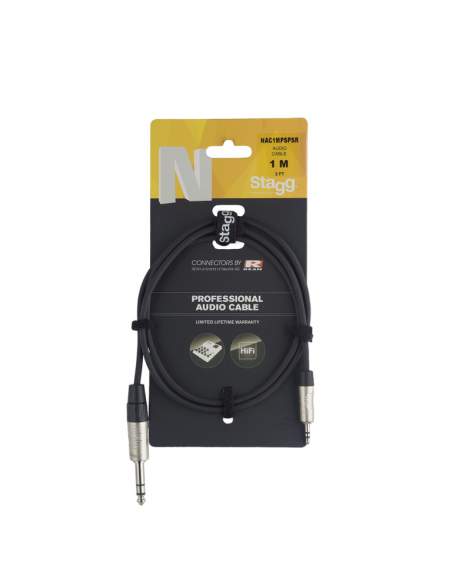 Audio kabelis mini jack/jack (m/m), stereo, Stagg NAC1MPSPSR, 1 m