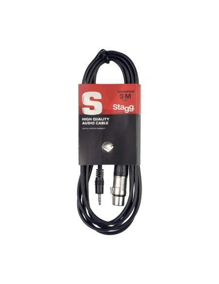 Audio kabelis XLR/mini jack (f/m) Stagg SAC1MPSBXF, 1 m