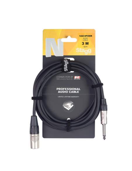 Audio cable, jack/XLR (m/m), Stagg NAC3PXMR, 3 m (3')