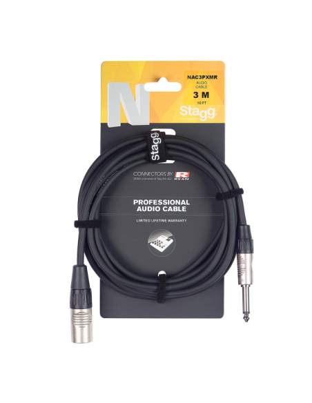 Audio cable, jack/XLR (m/m), Stagg NAC1PXMR, 1 m (3')